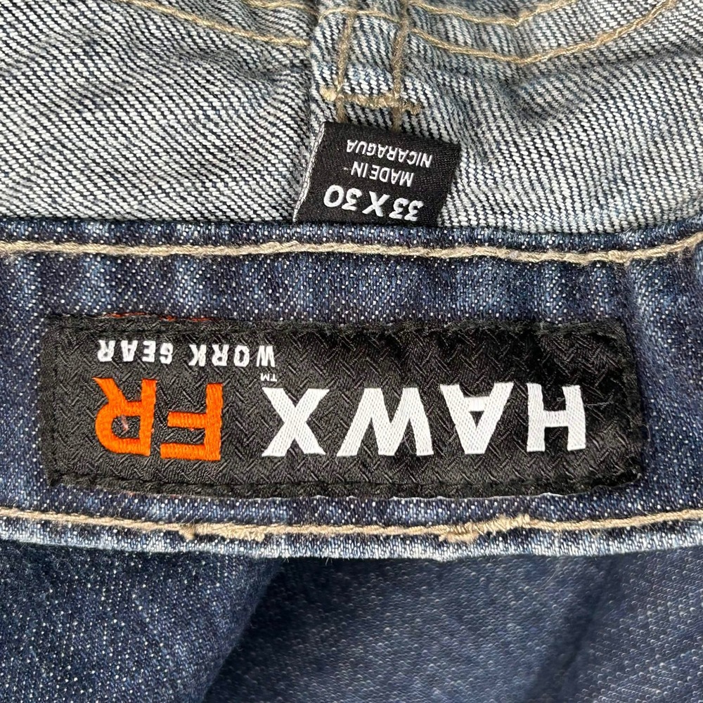 Hawx FR Mens Flame Resistant Work Jeans 33*x30 Dark Wash Double Knee READ* - Picture 6 of 10